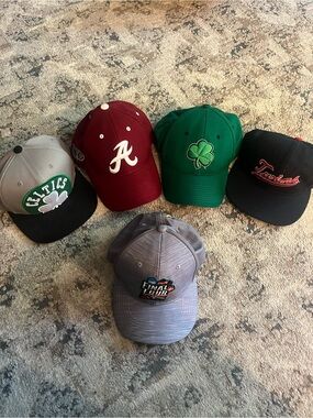 Lot of 5 Baseball Caps Hats